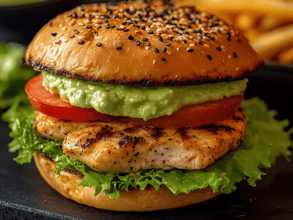 Burger au poulet grillé