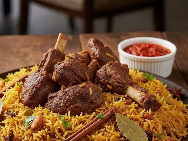 Riz épicé et souris d'agneau fondantes